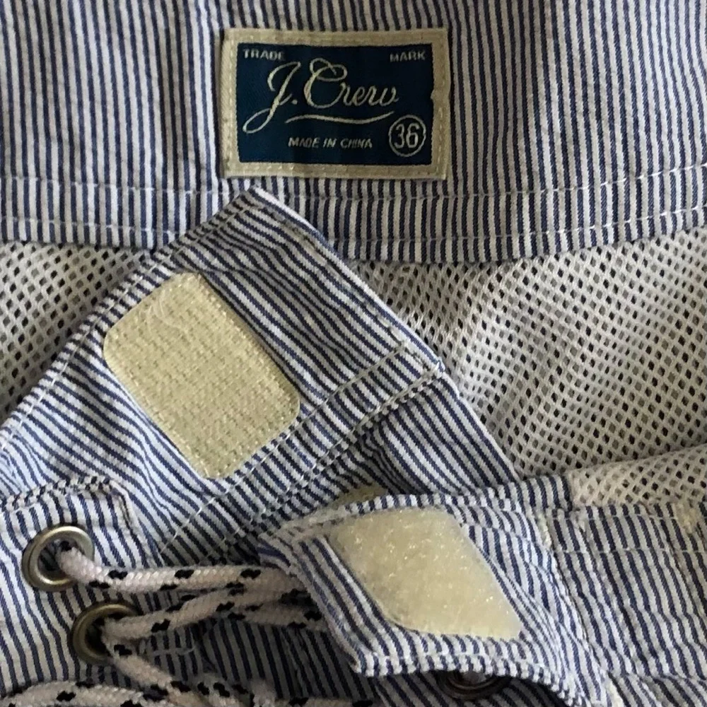 J.Crew Pinstripe Seersucker Swim Shorts Sz 36